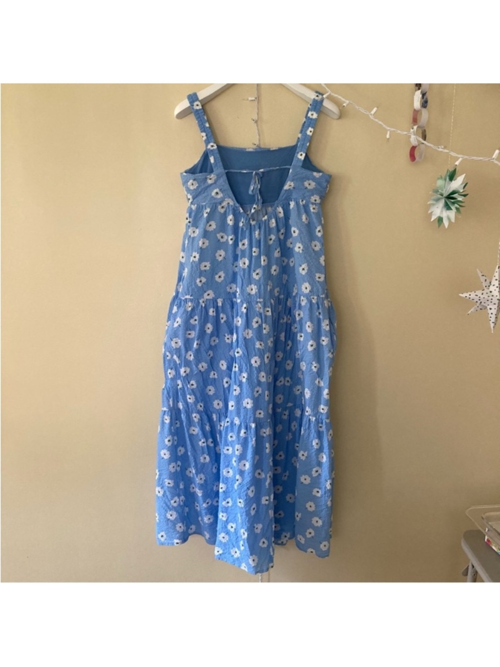 Things Between / Blue maxi Sundress with white flowers - Picture 3 of 9